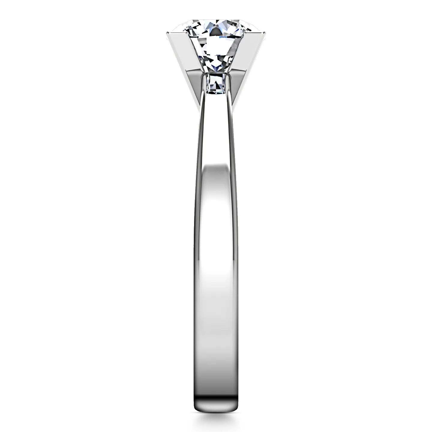Solitaire Engagement Ring Icon 14K White Gold