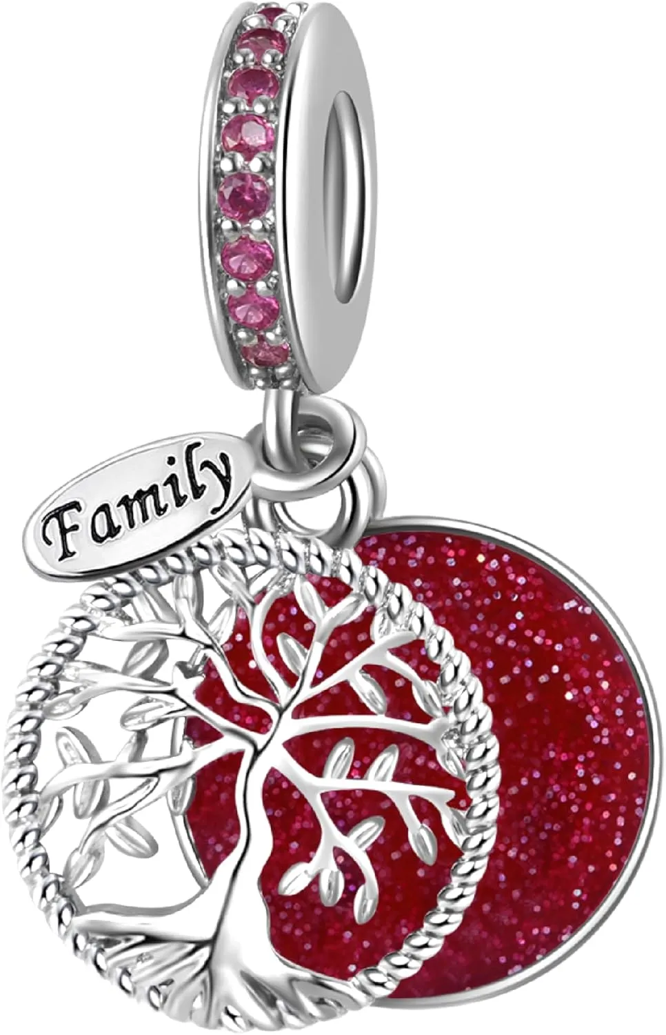 Sparkling Tree of Life Birthday Family Charm Compatible with Pandora Charms Bracelets for Women Christmas Birthday Jewelry Gift