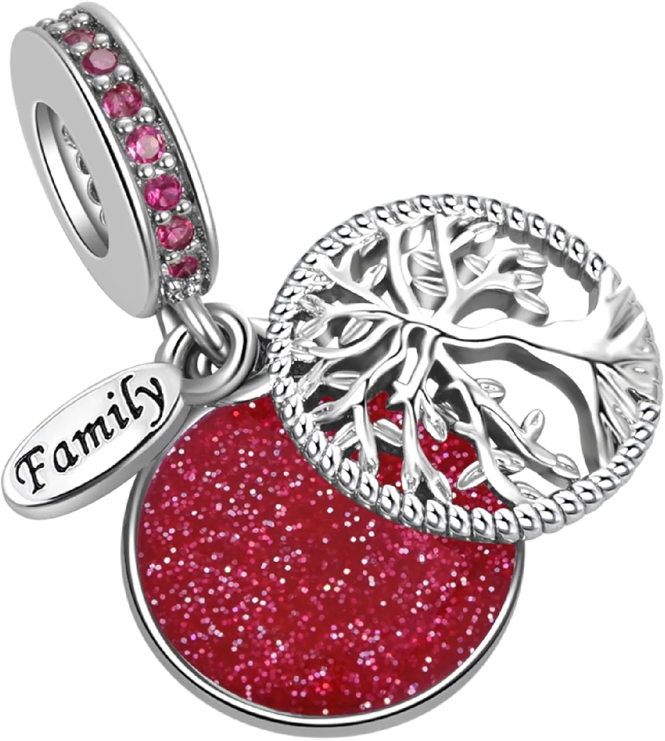 Sparkling Tree of Life Birthday Family Charm Compatible with Pandora Charms Bracelets for Women Christmas Birthday Jewelry Gift
