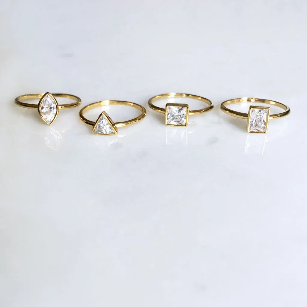 Square shape CZ ring #HC16008