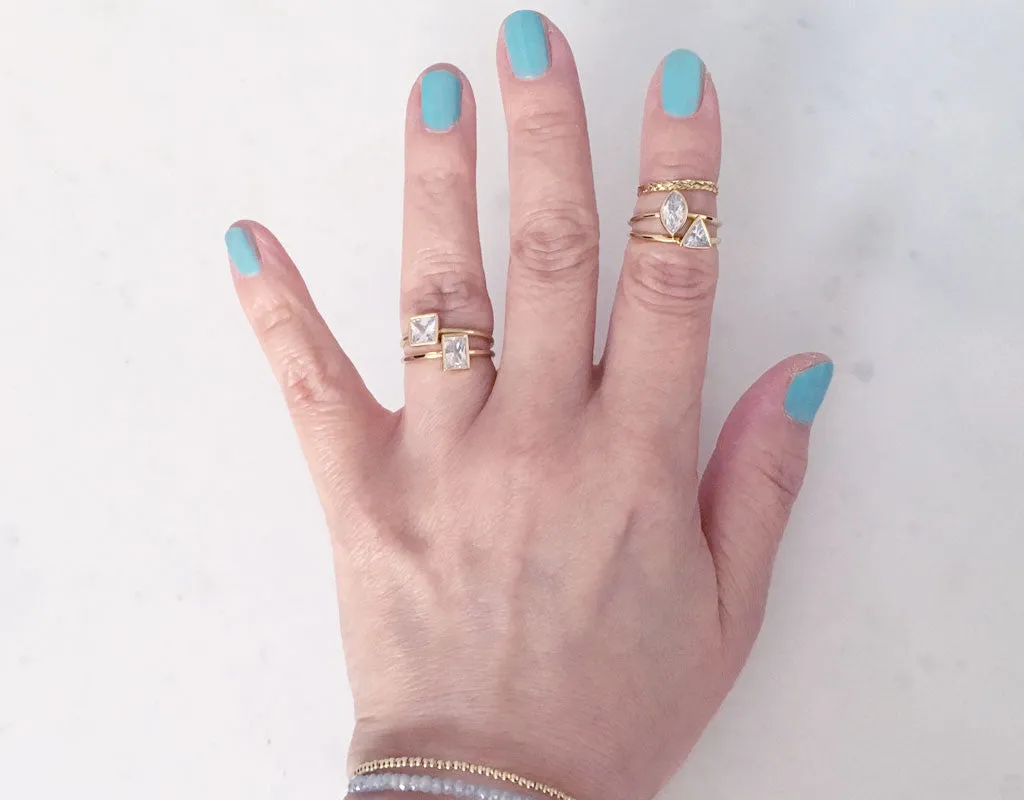 Square shape CZ ring #HC16008