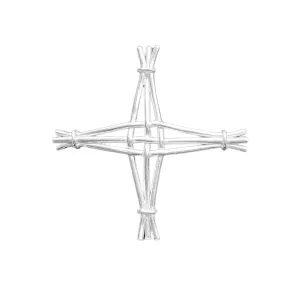 St. Brigid Cross | Sterling Silver Woven Reed Brooch Signature