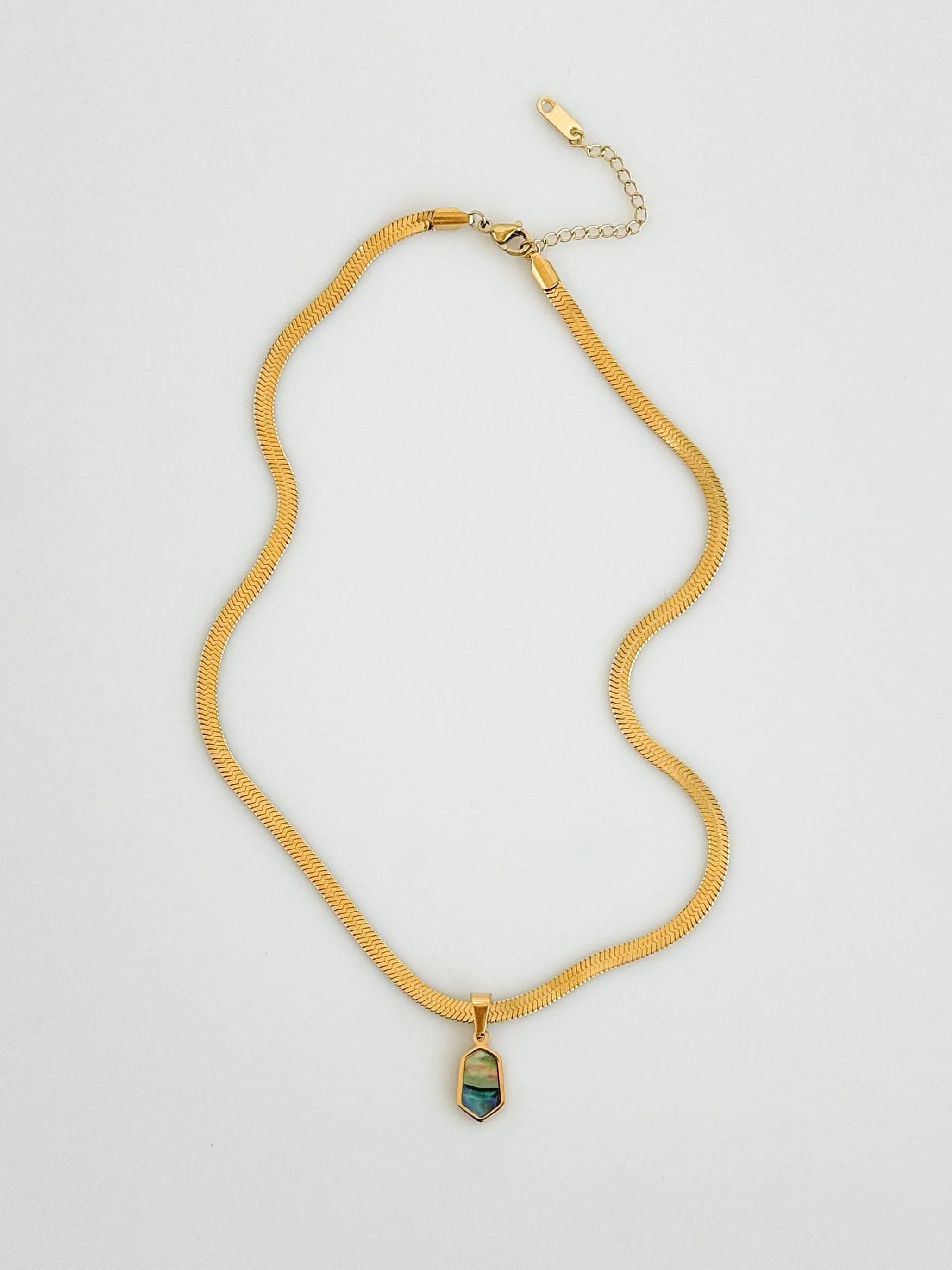Stainless Steel Iridescent Charm Necklace