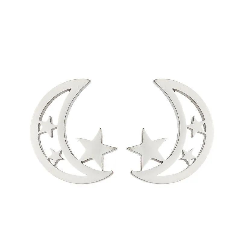 Stainless Steel New Earrings Simple Geometric Round