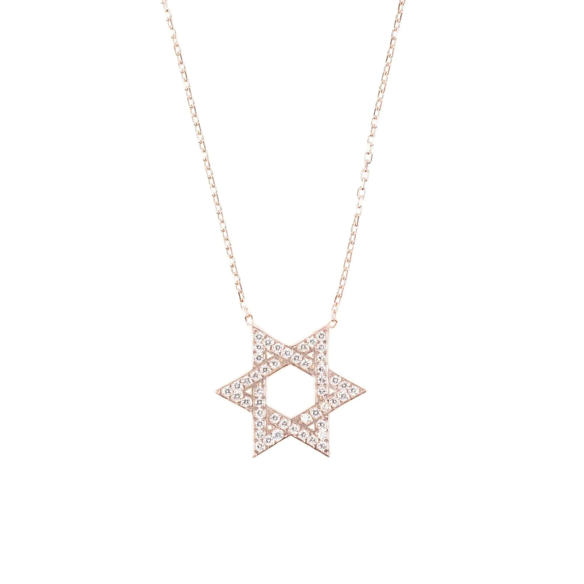 Star of David Necklace Dipped in Rose Gold