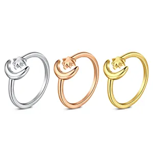 Stars and moon toe ring