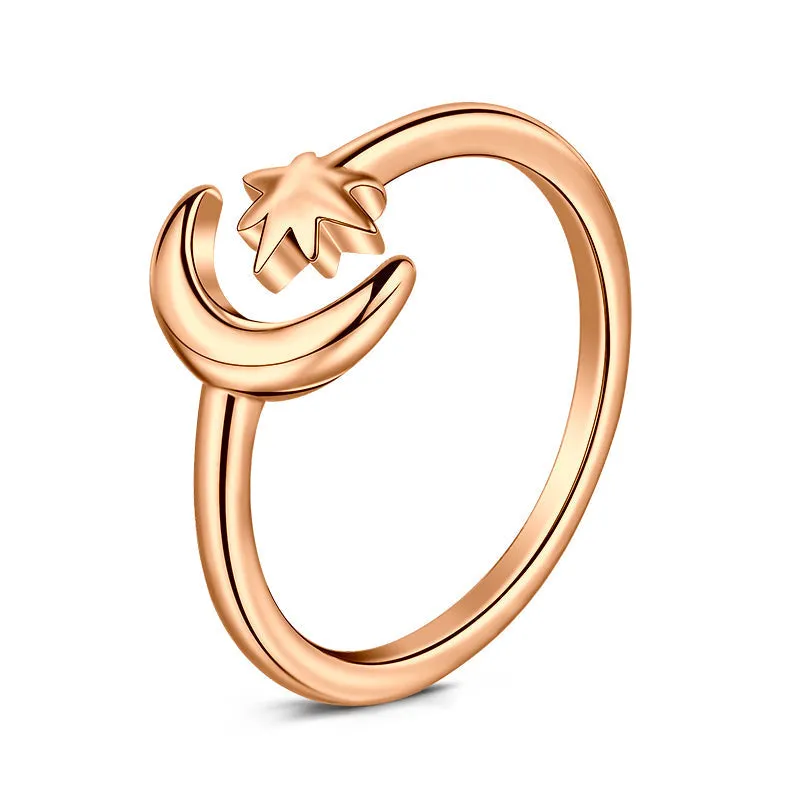Stars and moon toe ring