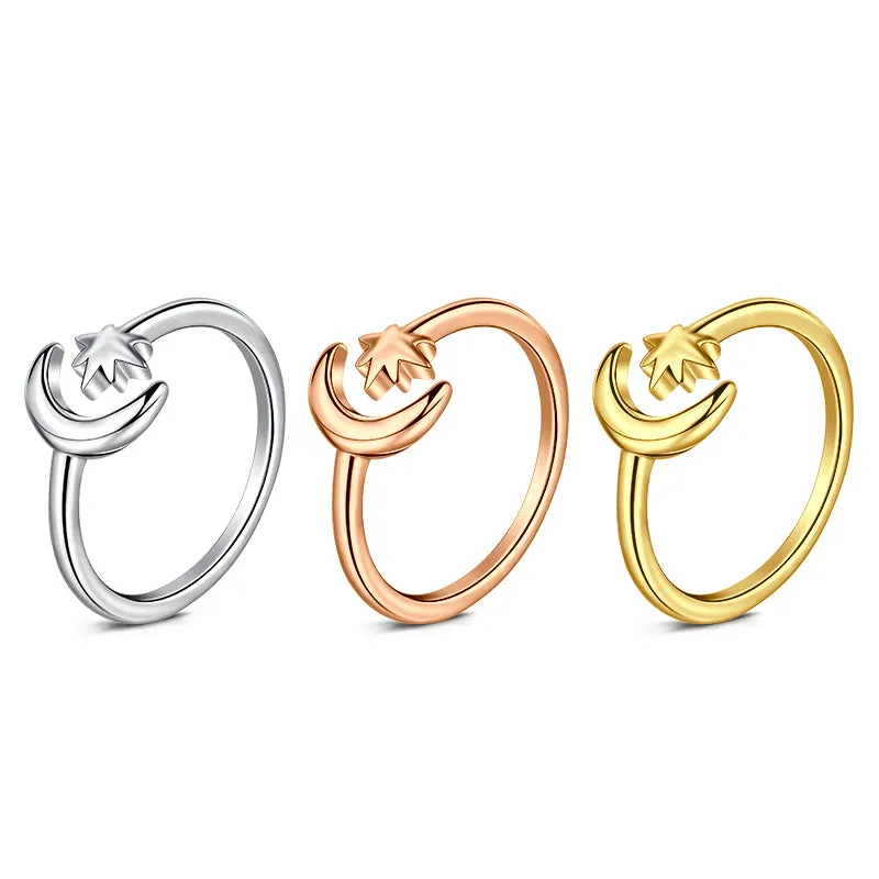 Stars and moon toe ring