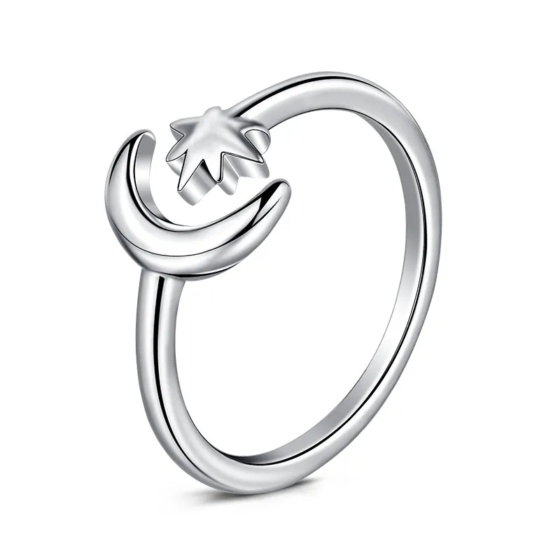 Stars and moon toe ring