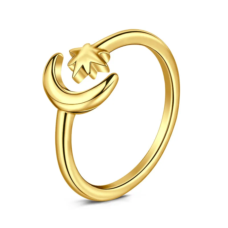 Stars and moon toe ring
