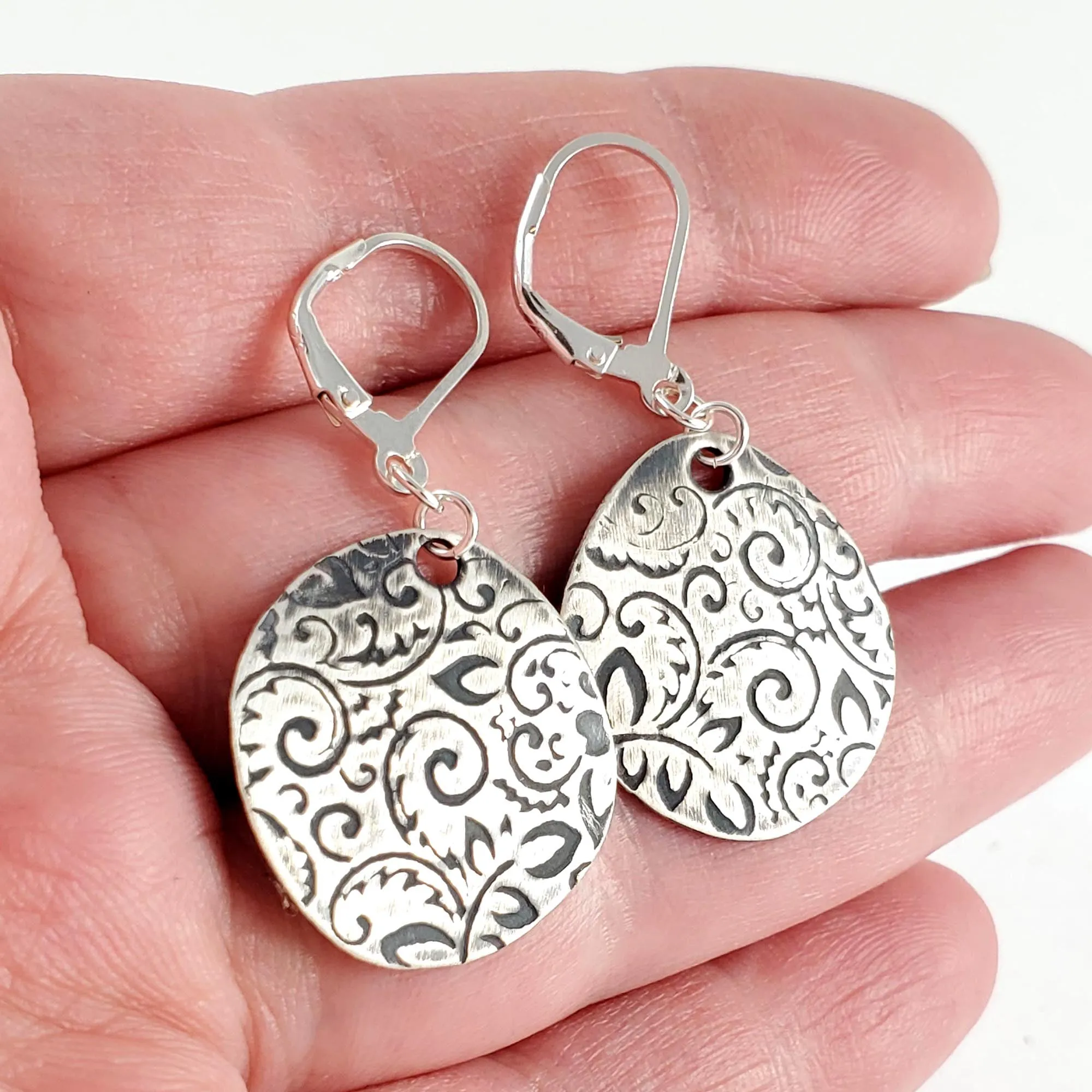 Sterling & Coin Silver Eco Chic Textured Earrings