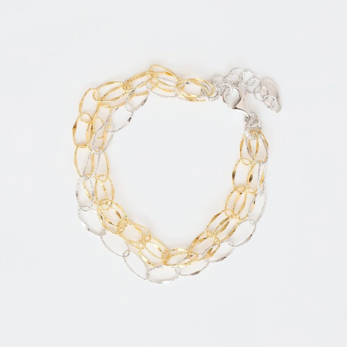 Sterling Silver & Yellow Gold Plated Cara Bracelet