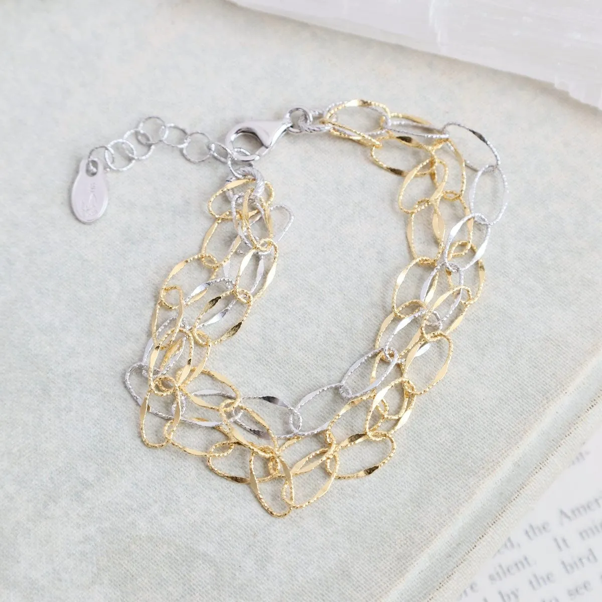Sterling Silver & Yellow Gold Plated Cara Bracelet