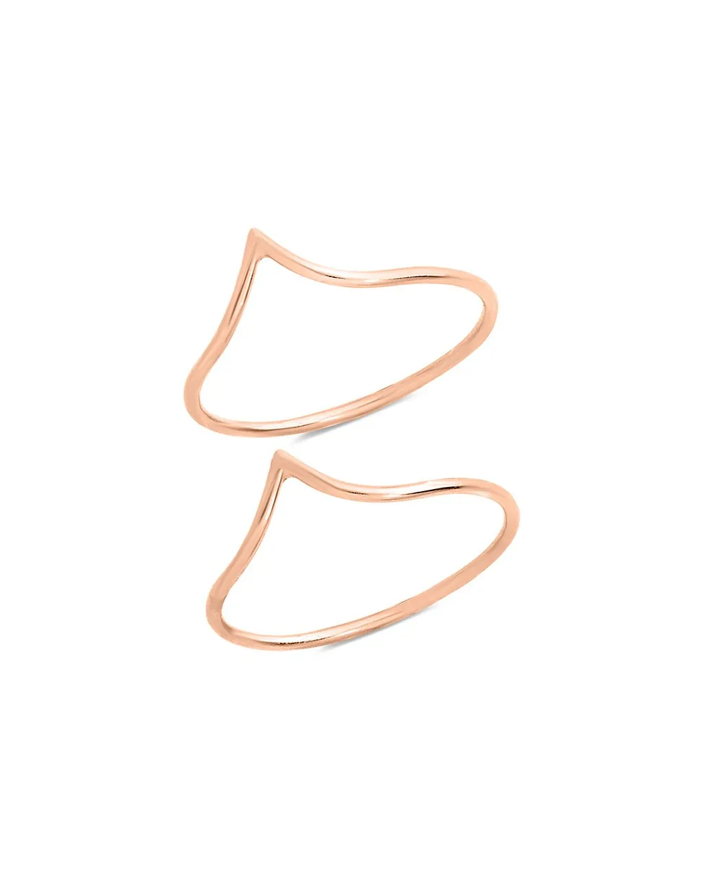 Sterling Silver Chevron Stacking Ring Set of 2