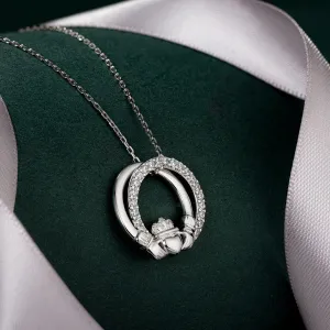 Sterling Silver Claddagh Circle Pendant