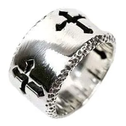 Sterling Silver Cross Band Ring