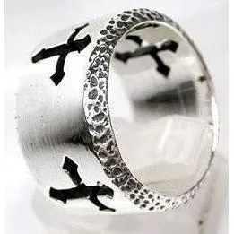 Sterling Silver Cross Band Ring