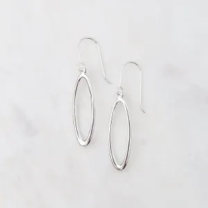 Sterling Silver Elliptical Drop Earrings