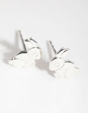 Sterling Silver Mini Bunny Stud Earrings