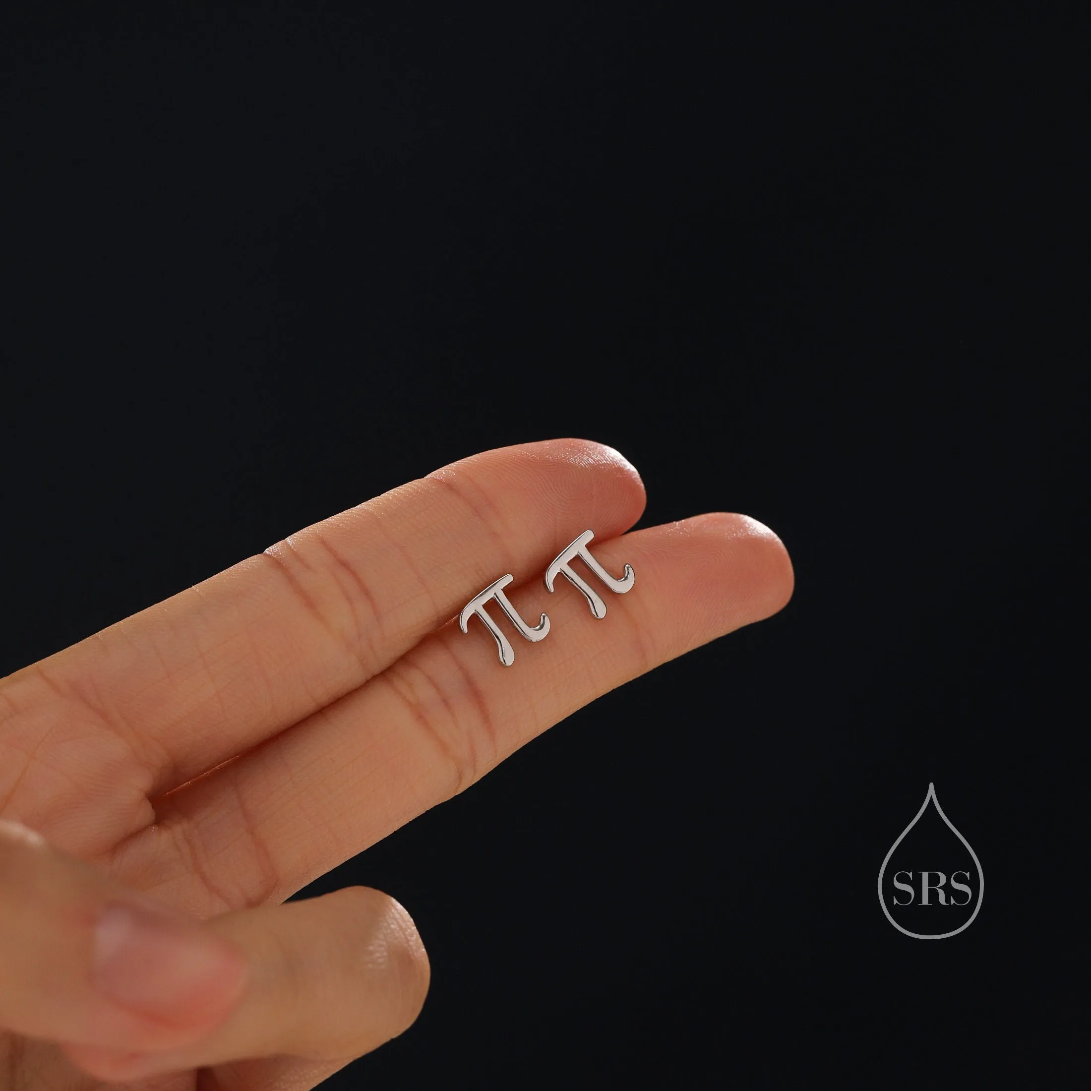 Sterling Silver Pi Stud Earrings - Mathematical Earrings, Silver, Gold or Rose Gold, Math, Geeky, Fun, Cute  Fun, Whimsical