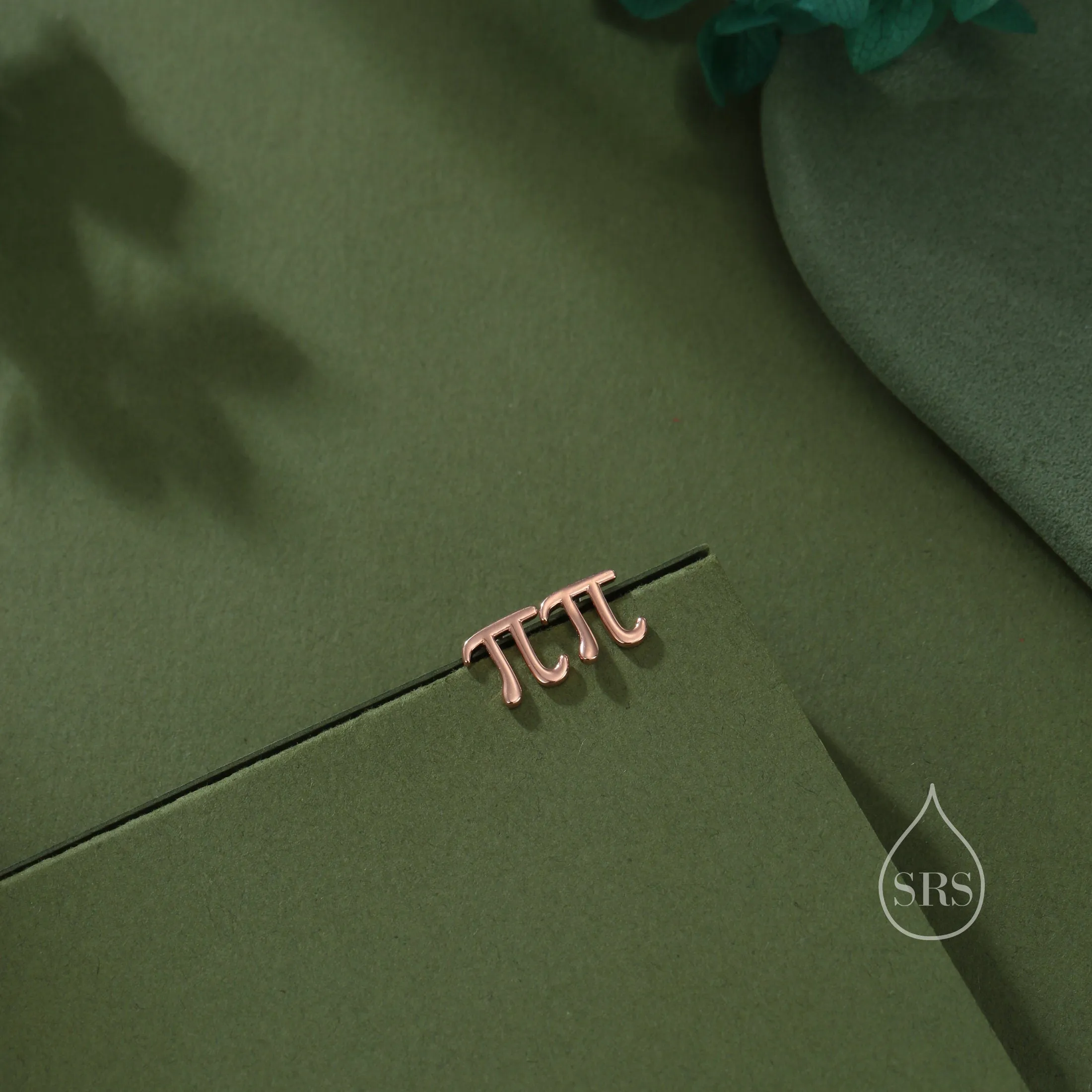 Sterling Silver Pi Stud Earrings - Mathematical Earrings, Silver, Gold or Rose Gold, Math, Geeky, Fun, Cute  Fun, Whimsical