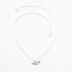 Sterling Silver Puzzle & Stone Charm Necklace