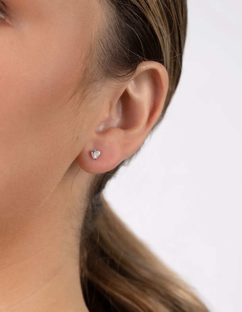 Sterling Silver Rose Gold Statement Cubic Zirconia Stud Pack Earring