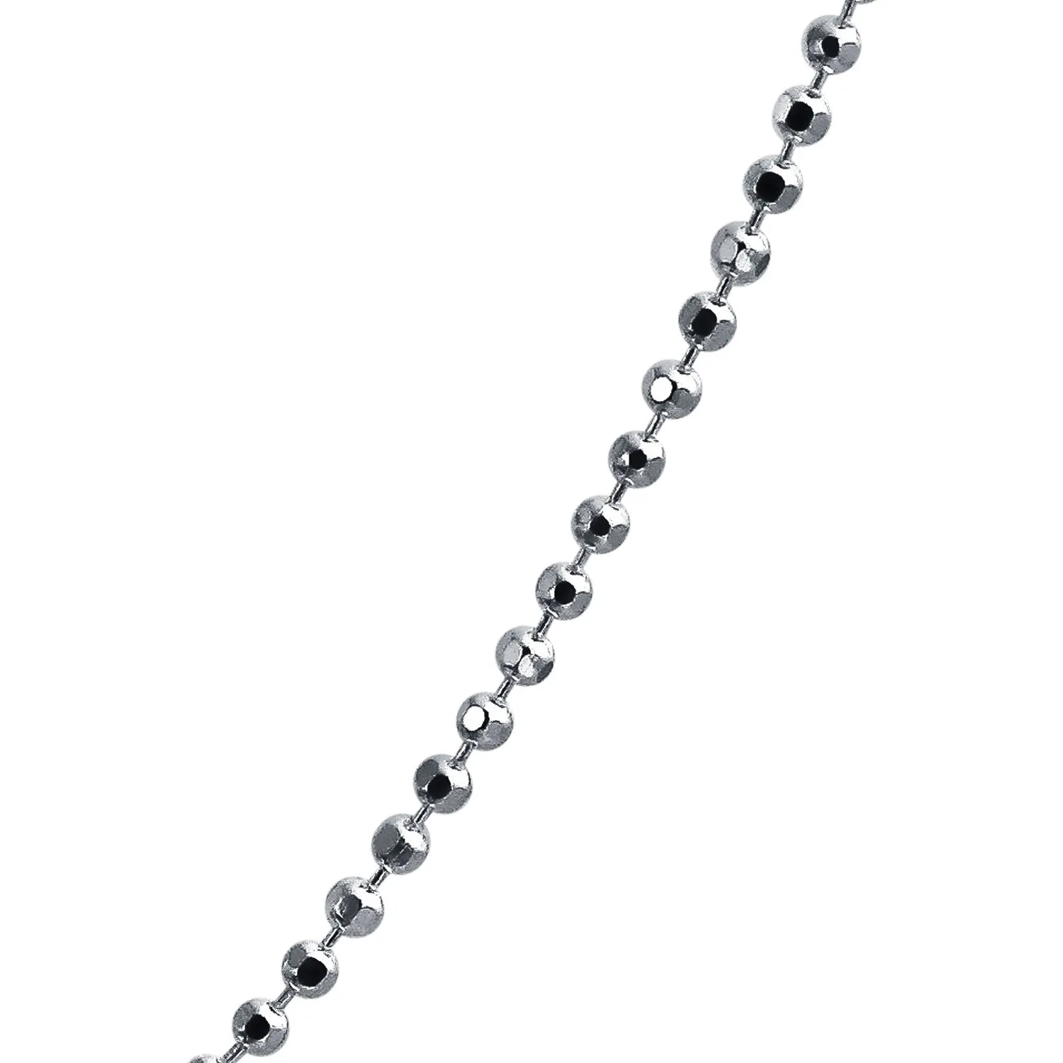 Sterling Silver Sparkle Diamond Cut Bead Chain Necklace 16-24 Inch Italy Made