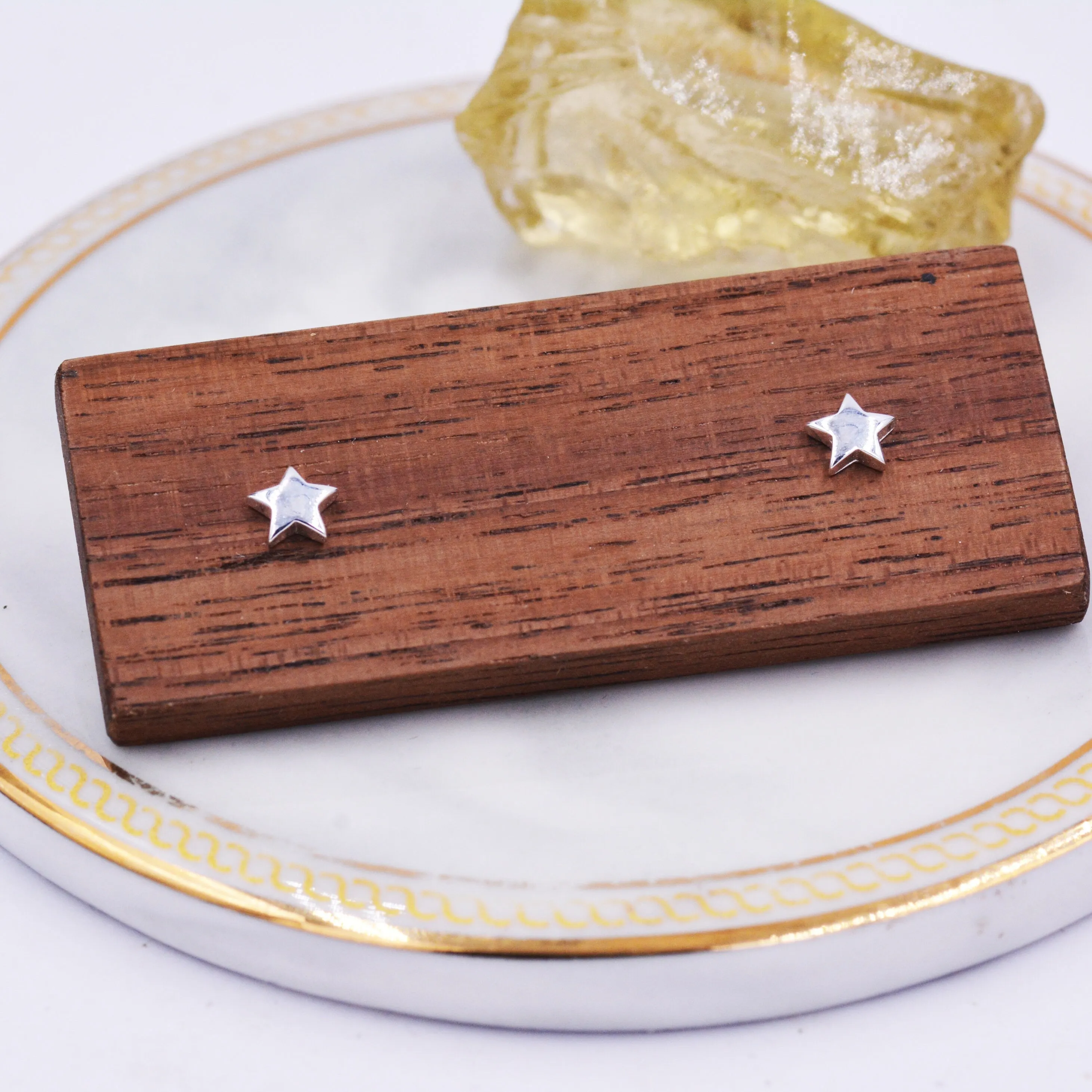 Sterling Silver Very Tiny Little Star Stud Earrings, Barely Visible, Minimalist, Geometric, Cute and Fun Jewellery