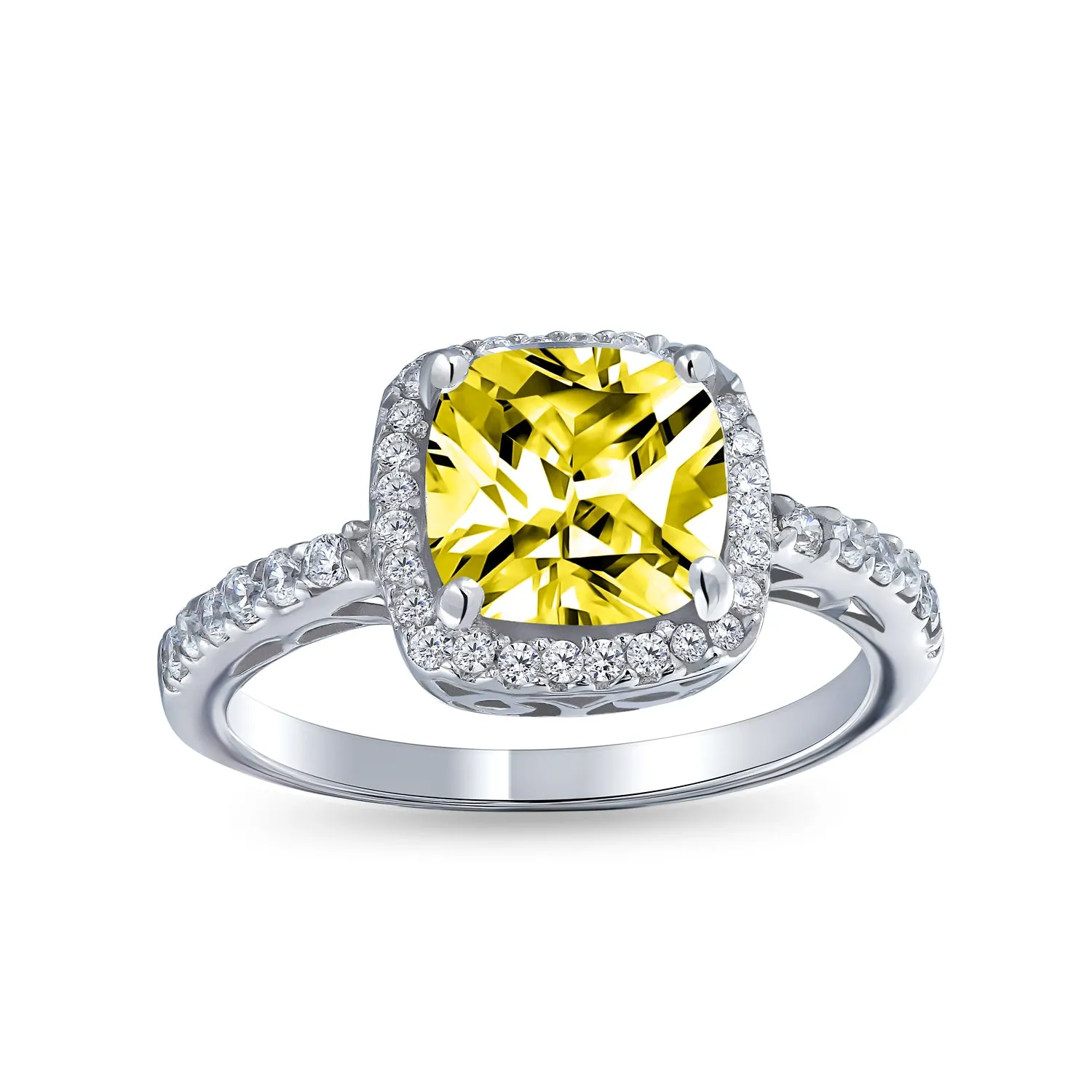 Stunning 3-6CT Radiant Cut Engagement Ring Set, Sterling Silver, CZ Halo Design