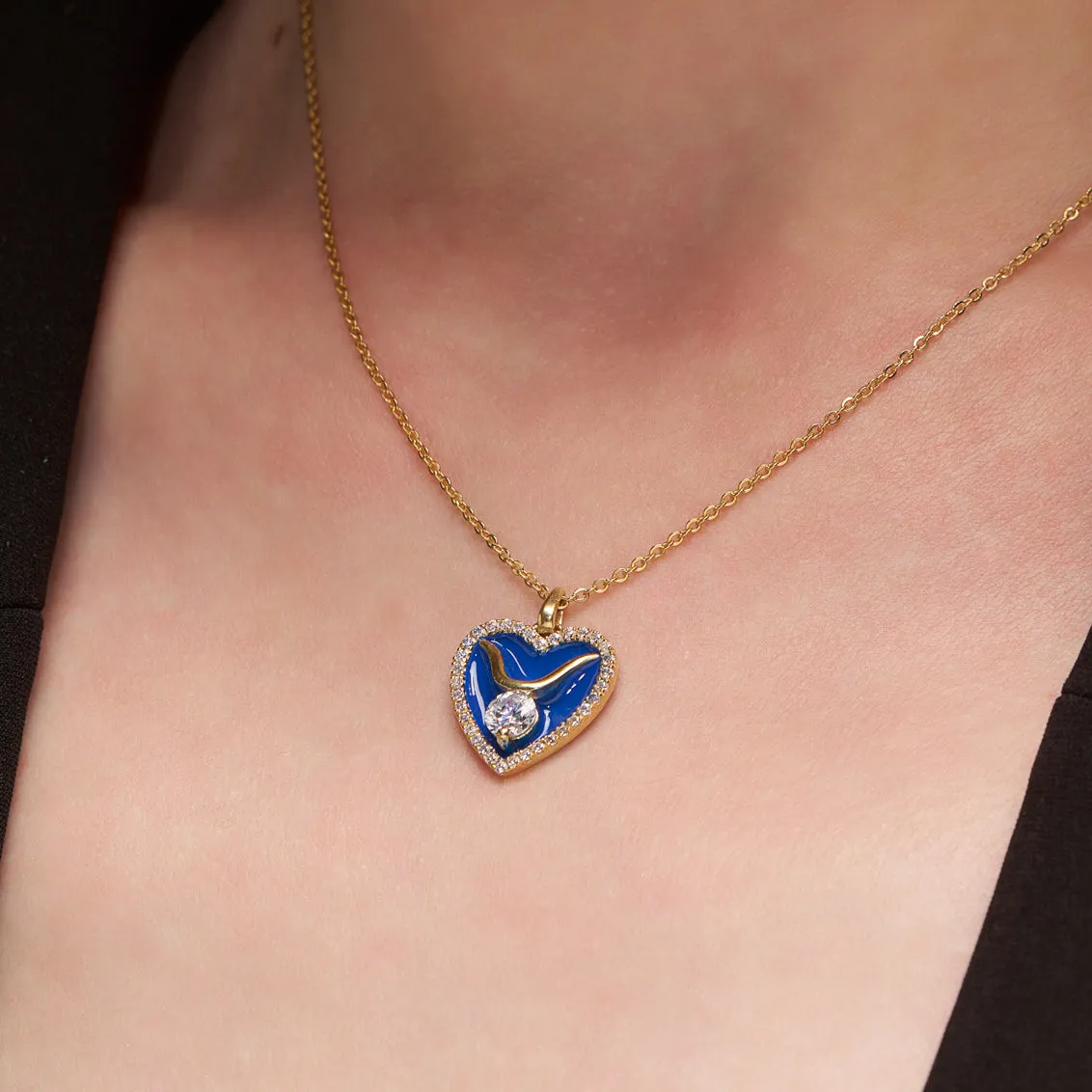 Stylish Enamel Heart Pendant