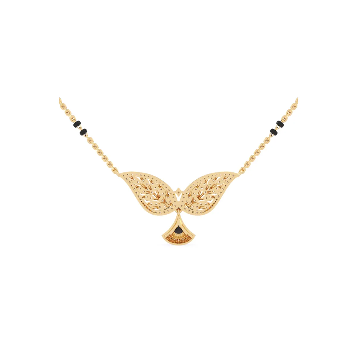 Stylish Leaf Round Lab Grown Mangalsutra