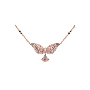 Stylish Leaf Round Lab Grown Mangalsutra