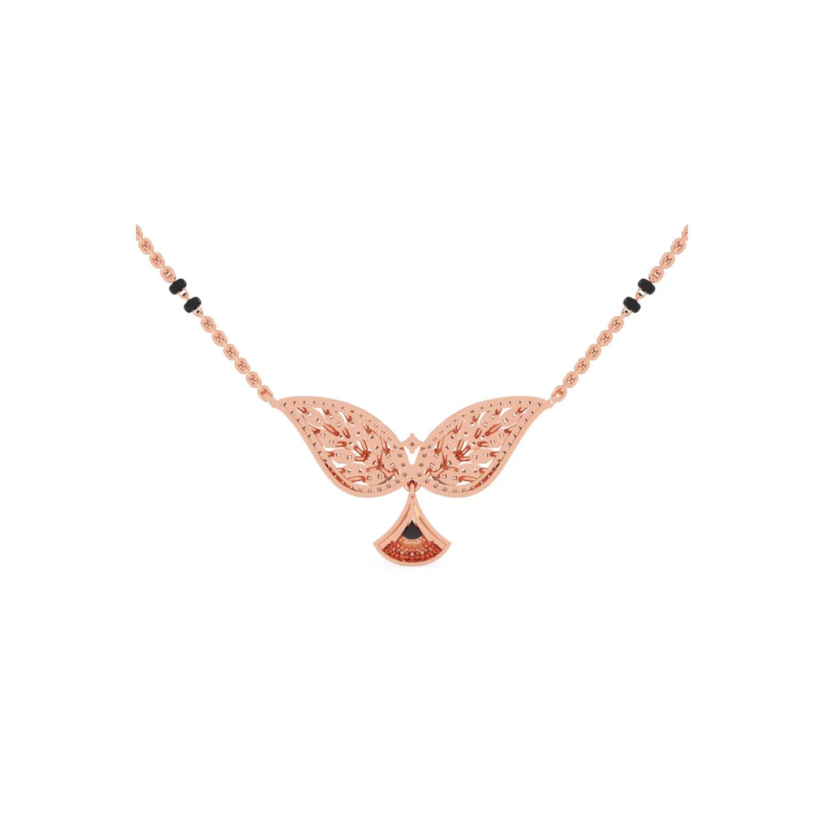 Stylish Leaf Round Lab Grown Mangalsutra