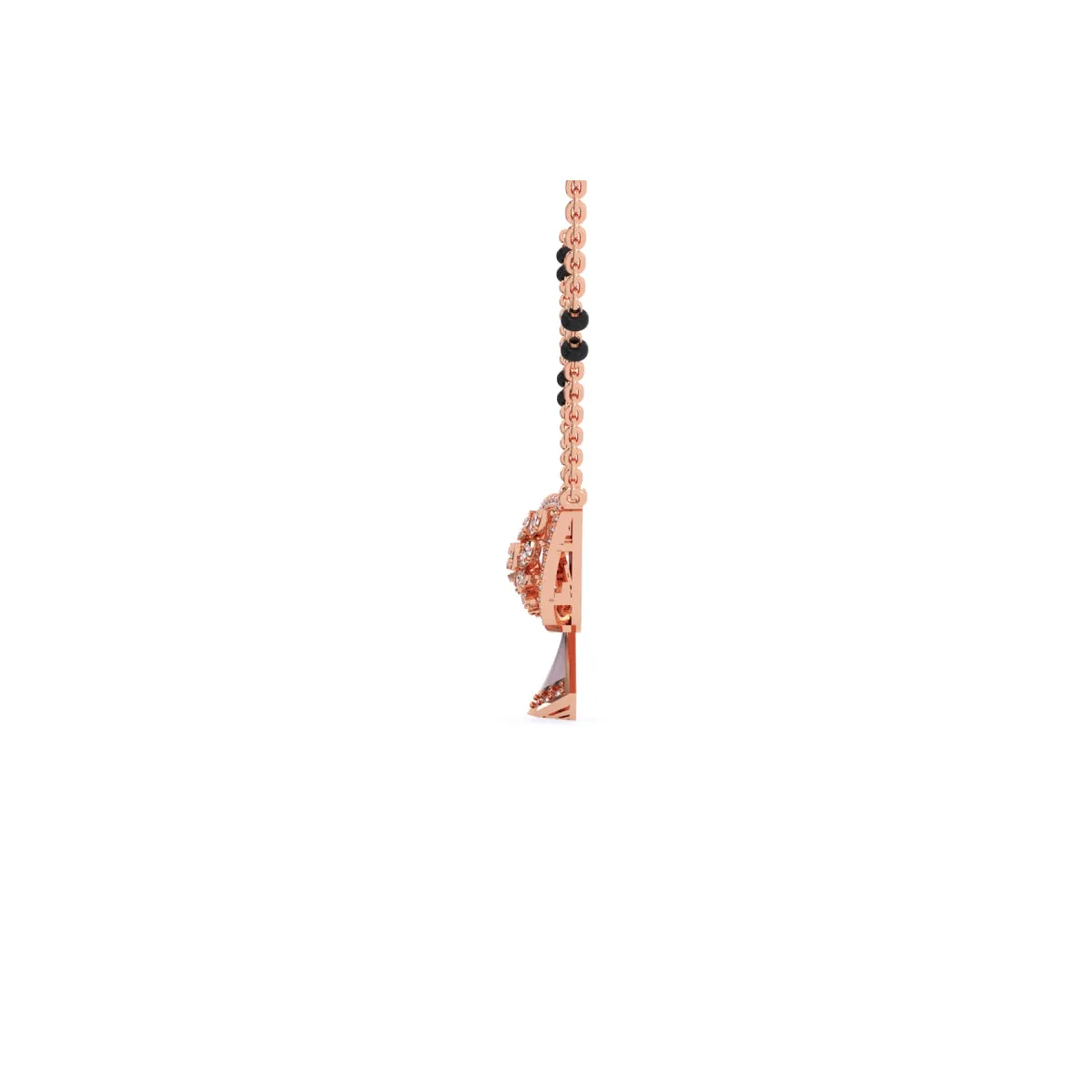 Stylish Leaf Round Lab Grown Mangalsutra