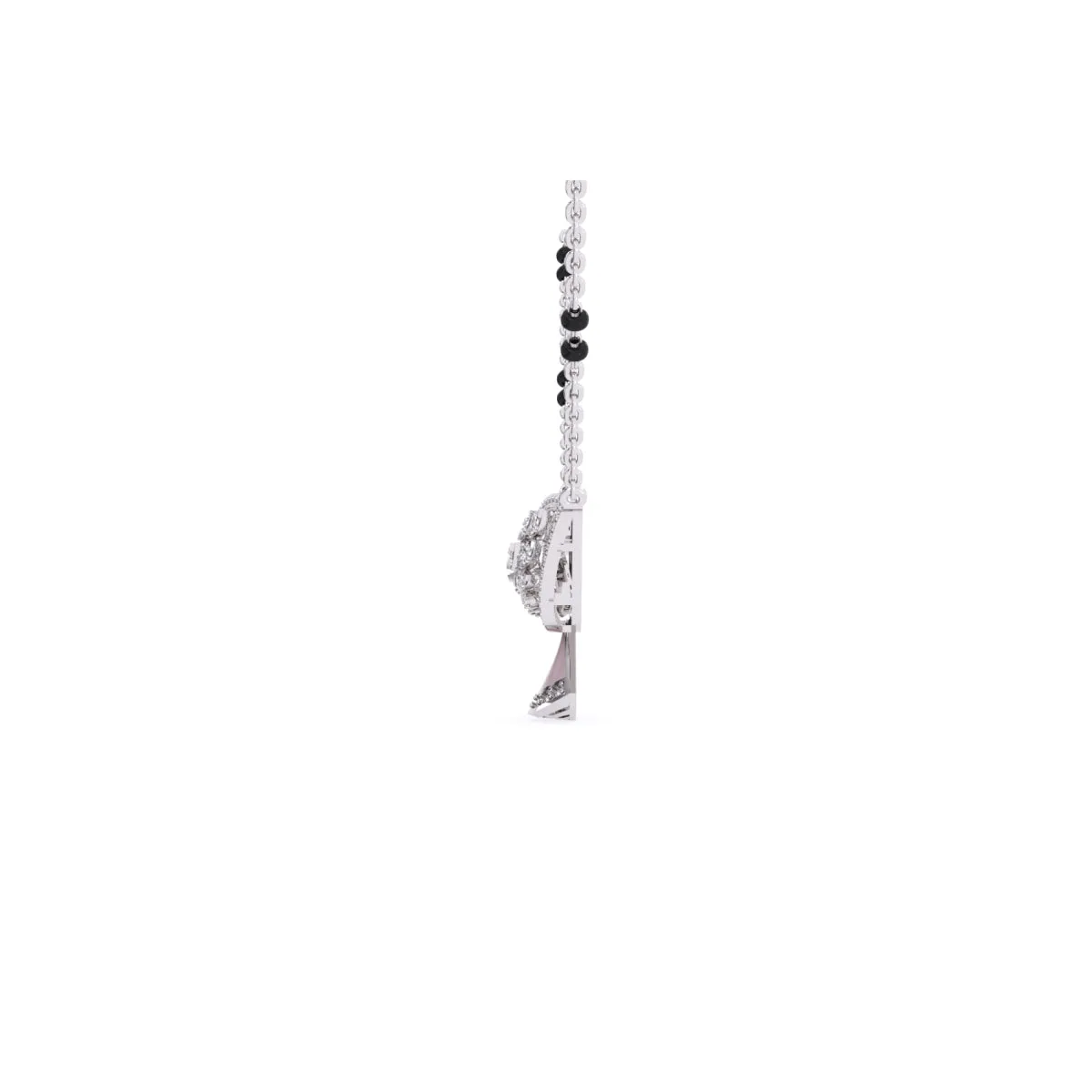 Stylish Leaf Round Lab Grown Mangalsutra