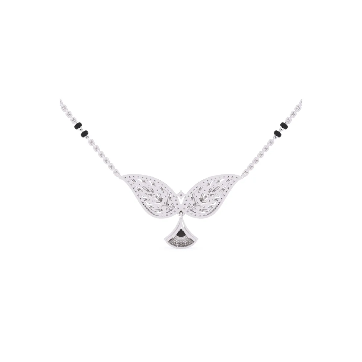 Stylish Leaf Round Lab Grown Mangalsutra
