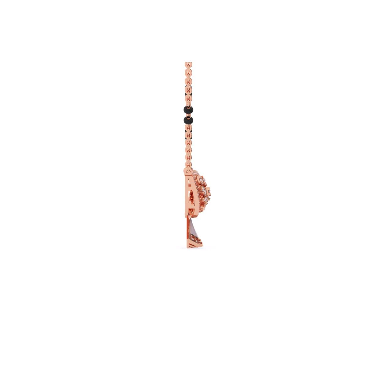 Stylish Leaf Round Lab Grown Mangalsutra