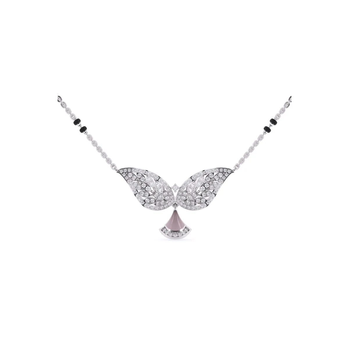 Stylish Leaf Round Lab Grown Mangalsutra