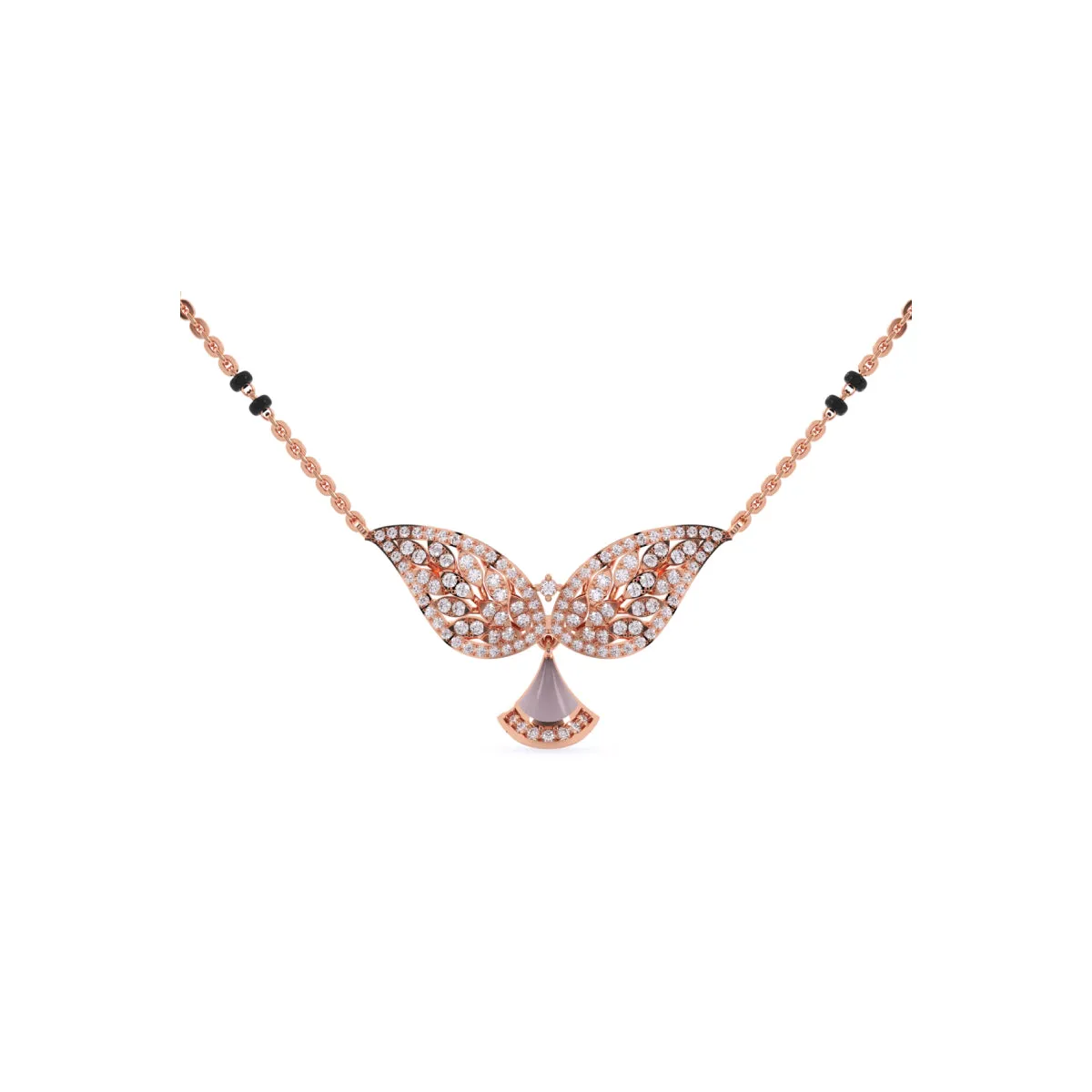 Stylish Leaf Round Lab Grown Mangalsutra