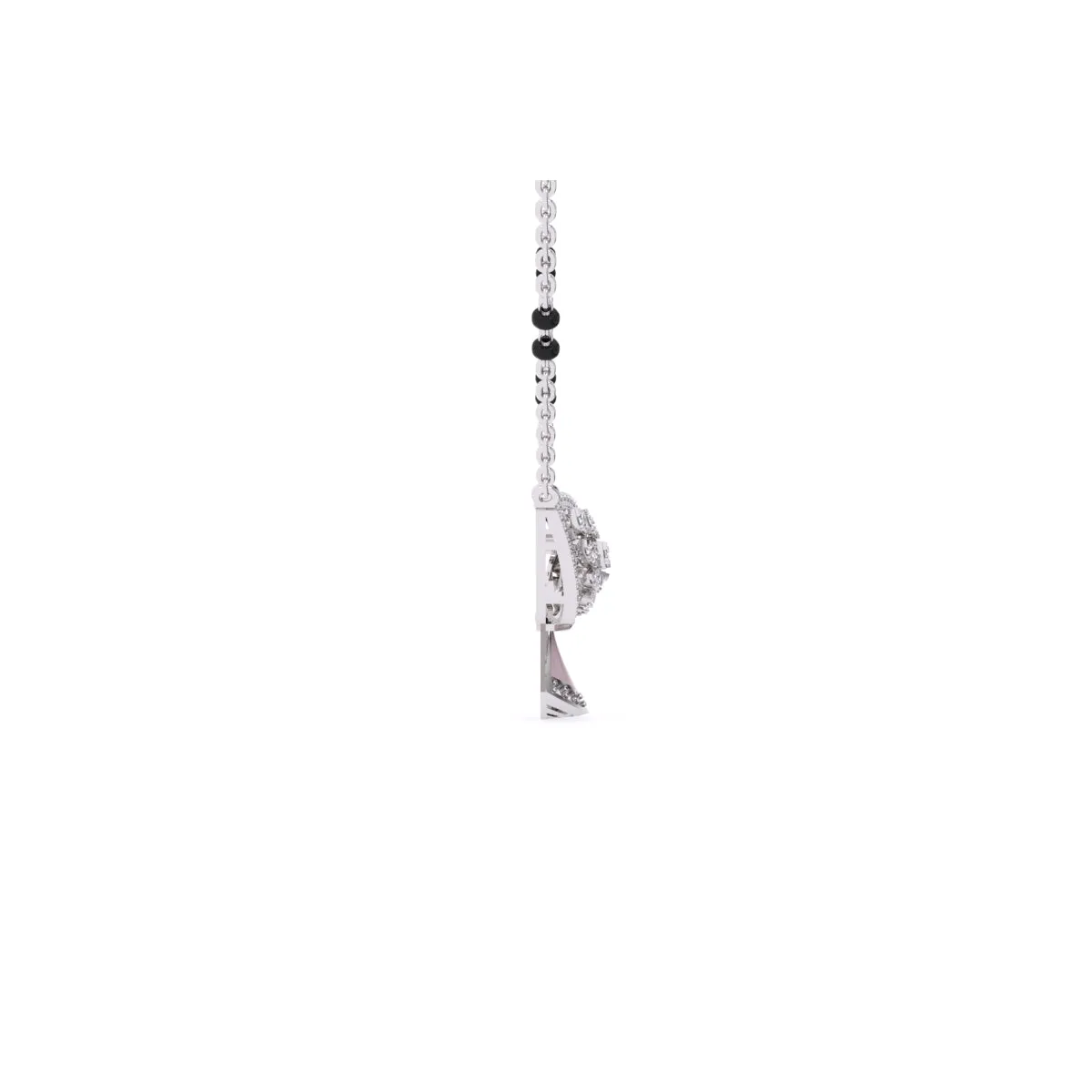 Stylish Leaf Round Lab Grown Mangalsutra