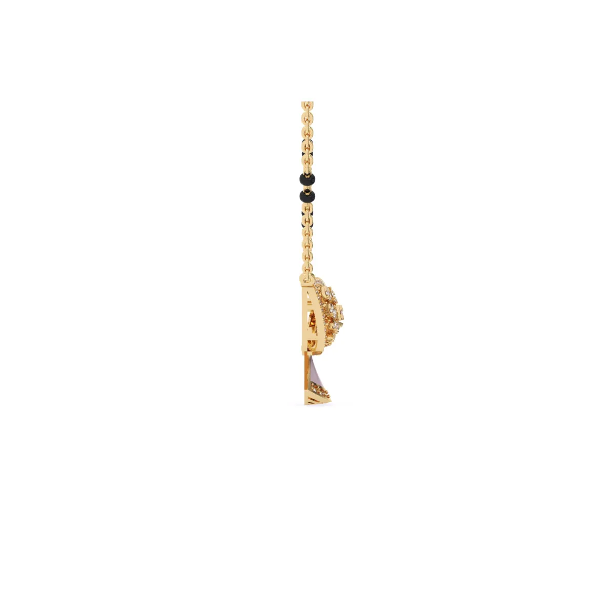 Stylish Leaf Round Lab Grown Mangalsutra