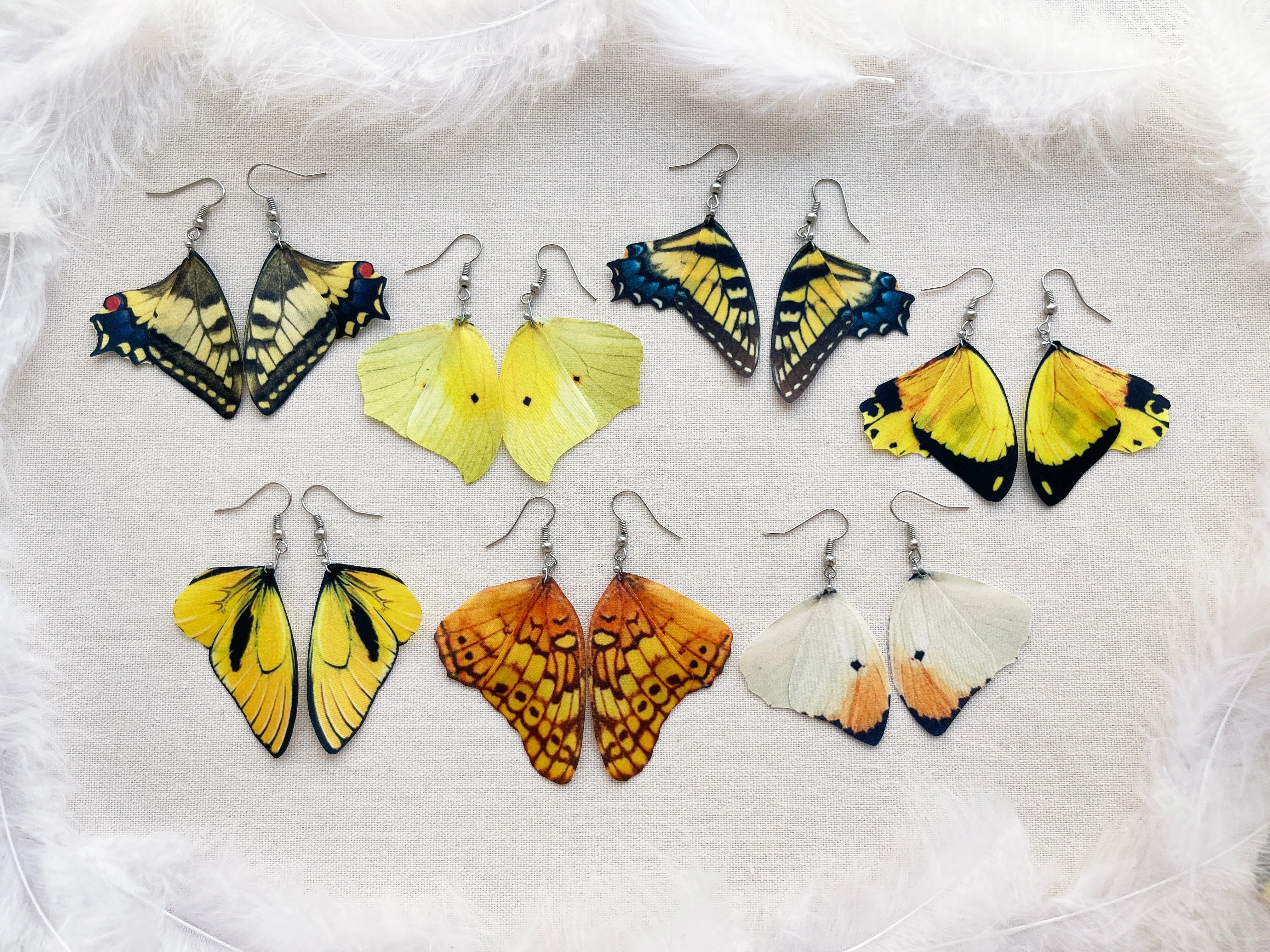 Swallowtail Butterfly Wing Earrings Lightweight and Drag Attention