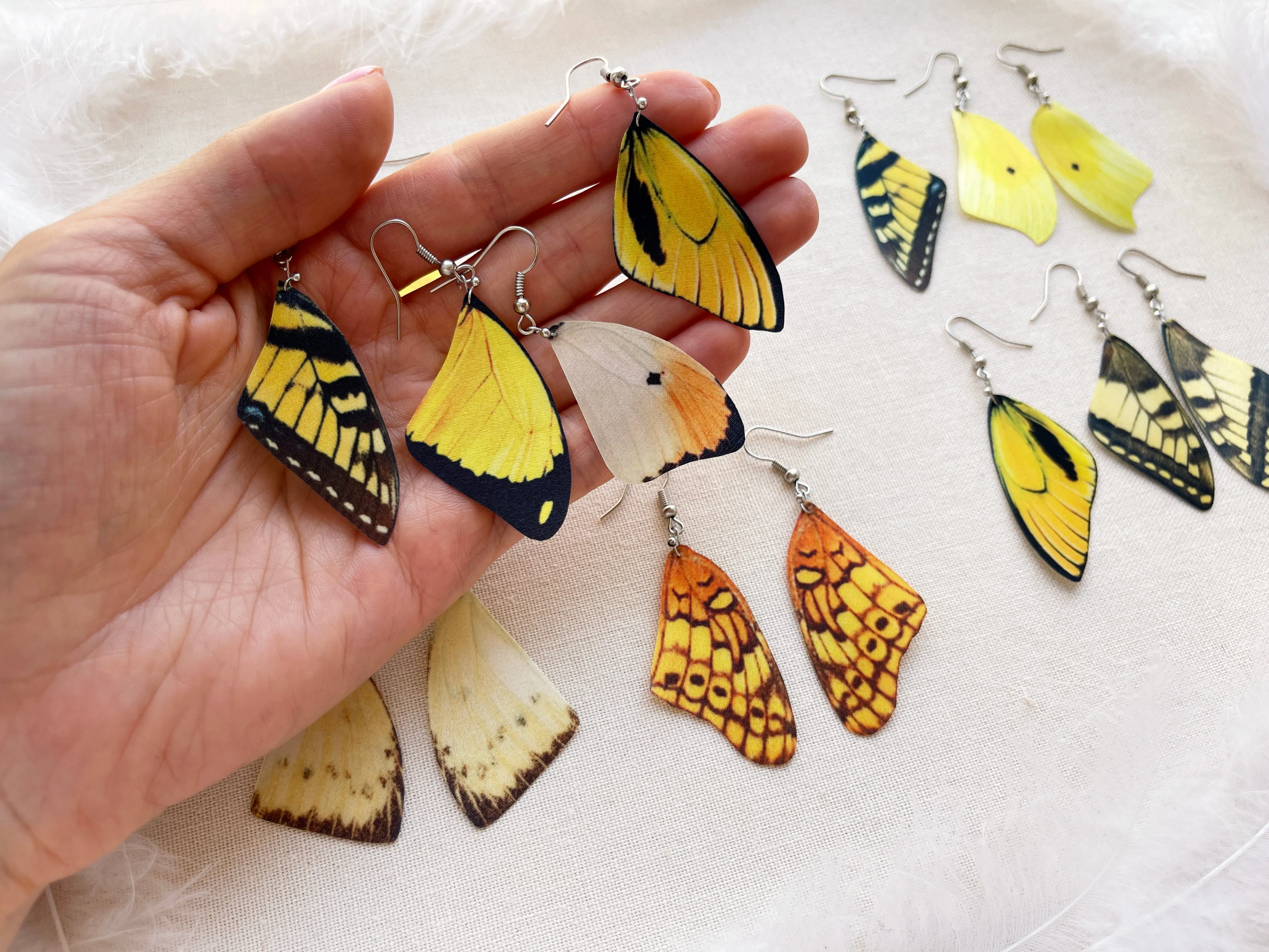 Swallowtail Butterfly Wing Earrings Lightweight and Drag Attention