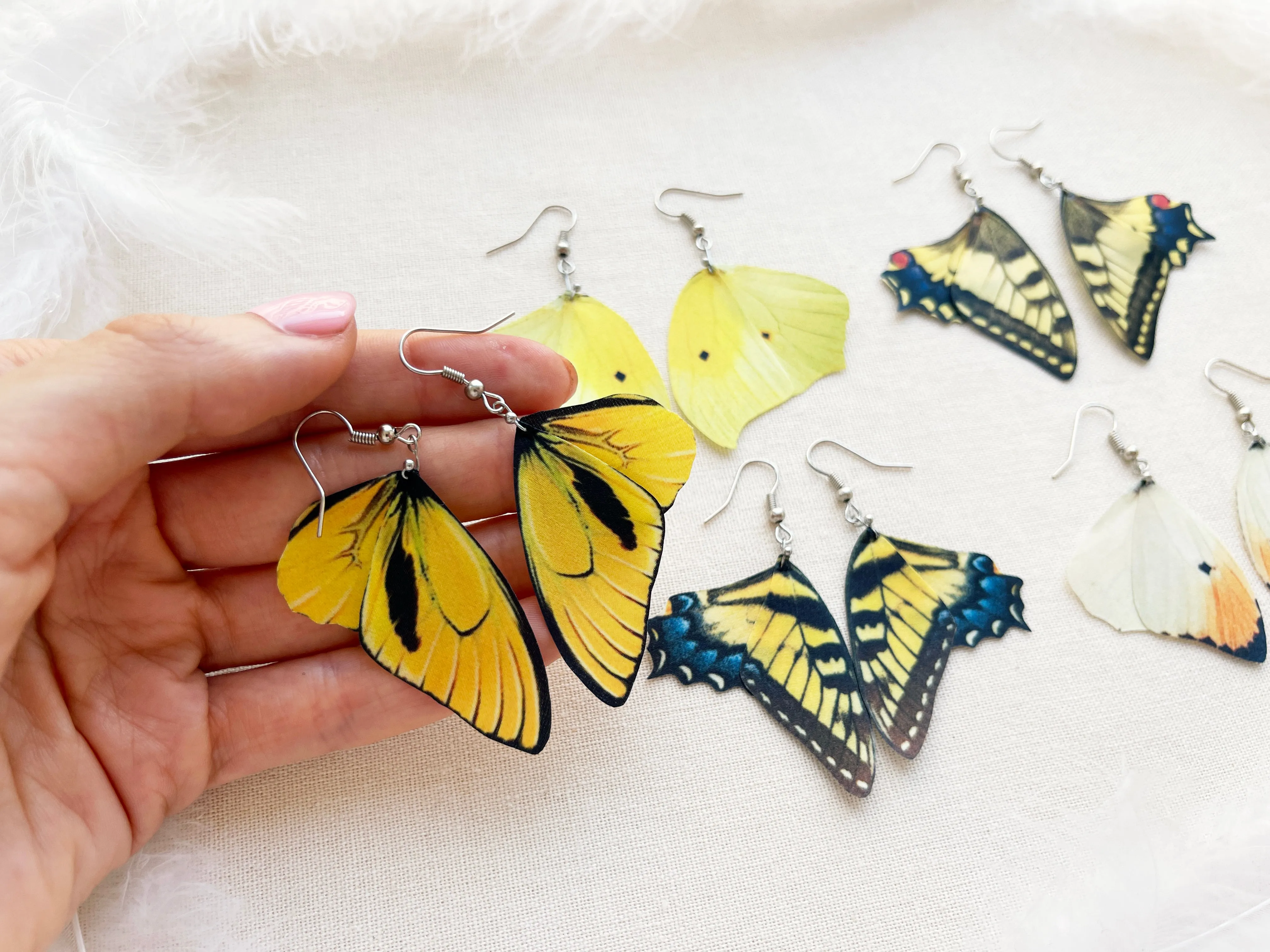 Swallowtail Butterfly Wing Earrings Lightweight and Drag Attention