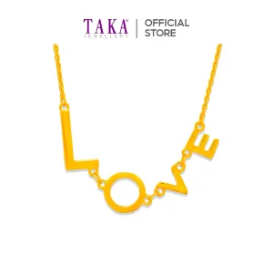 TAKA Jewellery 916 Gold Necklace Bold LOVE Letter