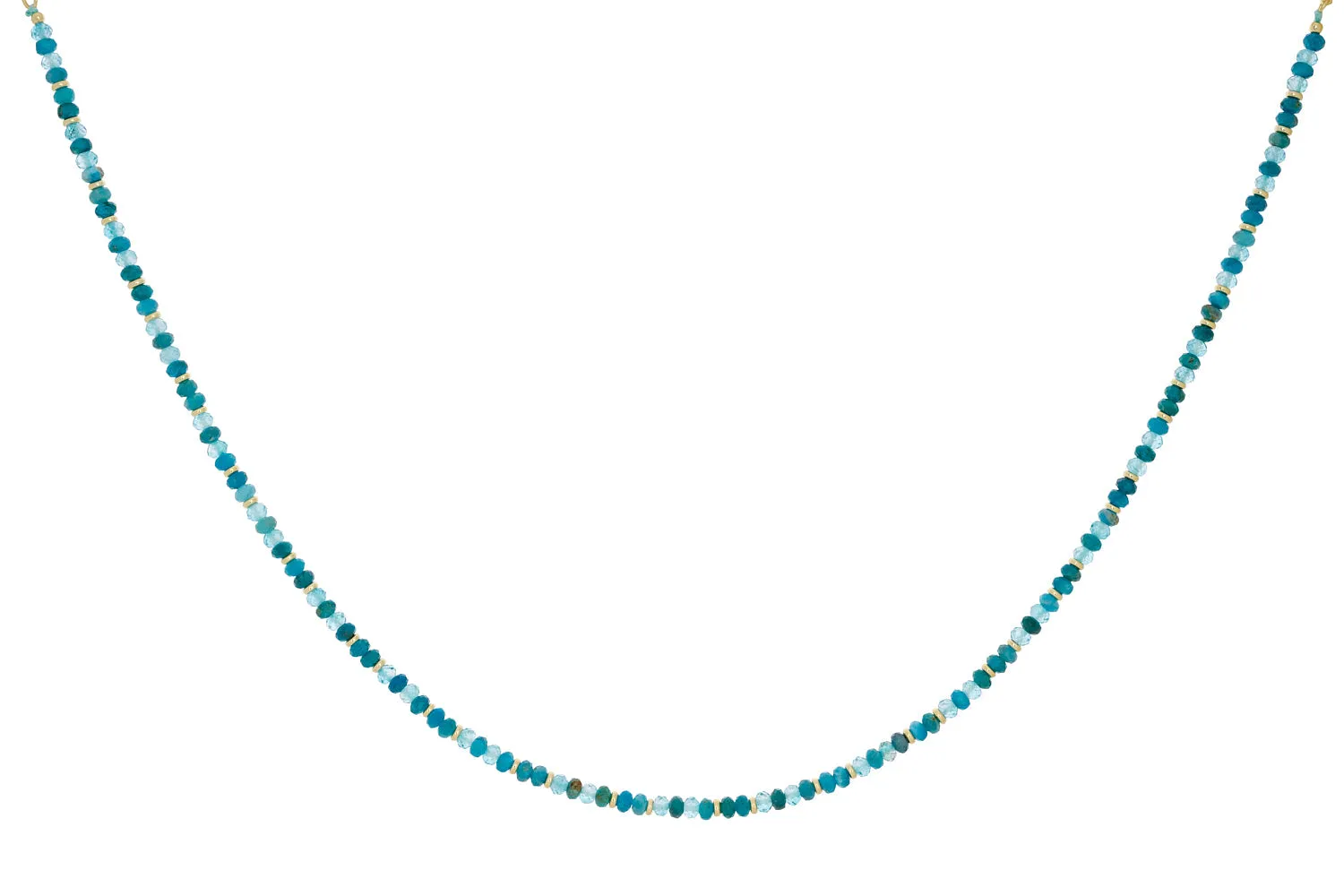 Tansy Apatite and Blue Topaz Gold Necklace