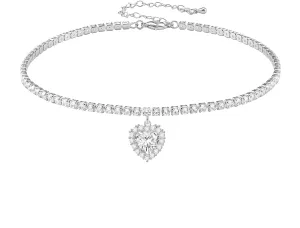 Tennis Necklaces for Women Sparkly Choker Teardrop Heart Cross Pendant Necklace Silver/Gold Filled Faux Diamond Necklaces Jewelry