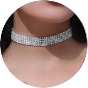 Tennis Necklaces for Women Sparkly Rhinestone Choker Diamond Chain Necklace