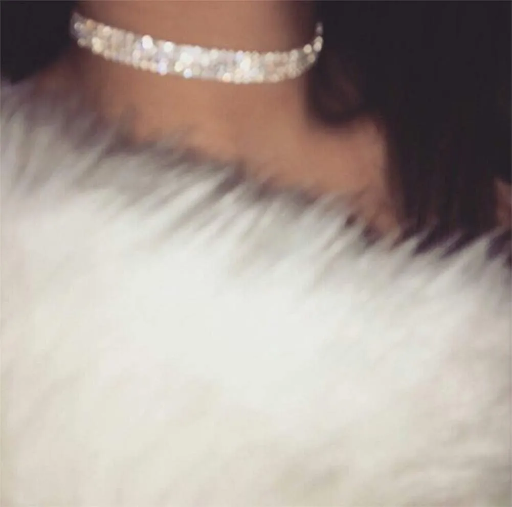Tennis Necklaces for Women Sparkly Rhinestone Choker Diamond Chain Necklace